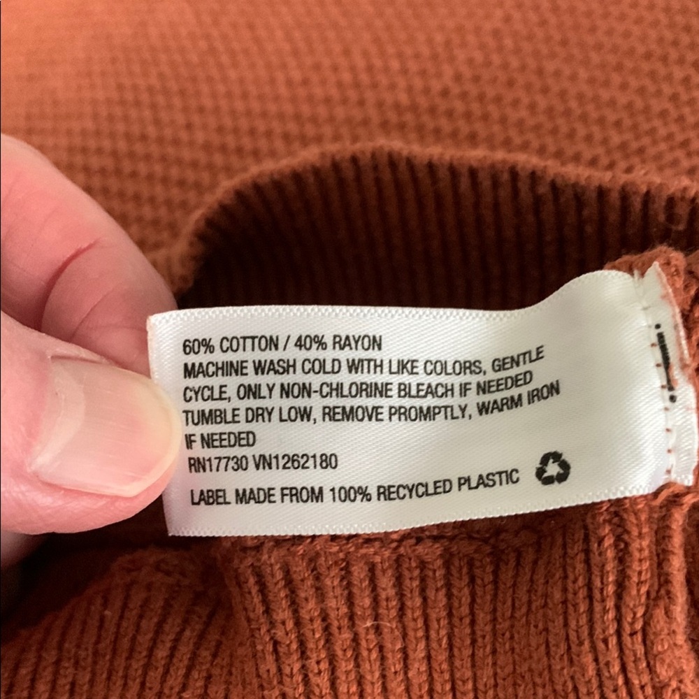 Prologue Rust/Brown Crewneck Sweater with Ribbed Texture - Picture 5 of 9